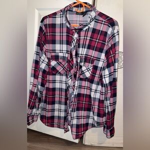 Pink and burgundy flannel